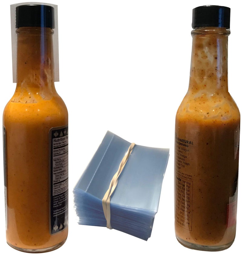 Shrink Perfect أشرطة انكماش شفافة مثقوبة مثالية لزجاجات الصلصة الحارة وزجاجات وووزي [3/4" - 1" قطر] (عبوة من 100) - Image 1